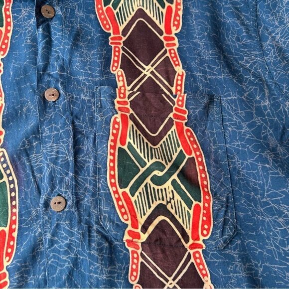 Vintage Novelty Pattern Short Sleeve  Button Down Shirt - Picture 6 of 12